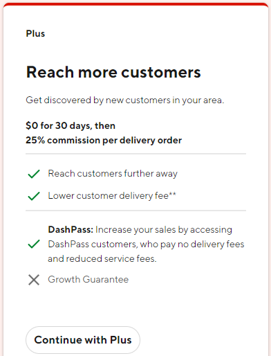 Plus Plan DoorDash