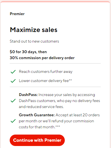 Premier Plan DoorDash