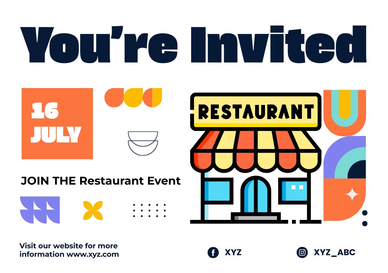 Event Invitations template of email marketing for restaurant